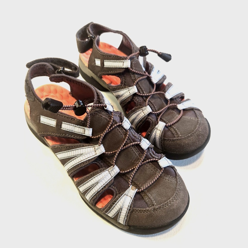 Clarks‎ Womens Suede Closed Toe Slingback Athletic Hiking Sandals Size 6.5